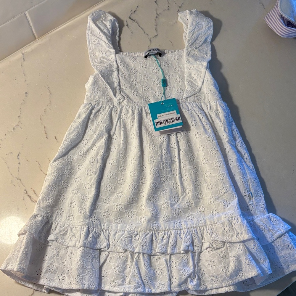Posh Peanut White Eyelet Ruffle Dress